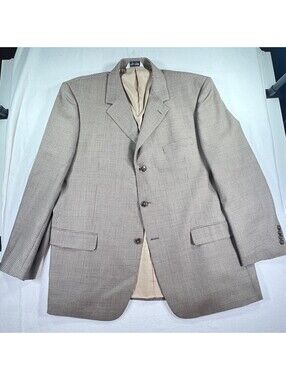 Linea Uomo Men's Sport Jacket Size 46 Regular Beige Wool Blend